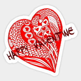 Happy Valentine Heart 11 Aussie Tangle Sticker